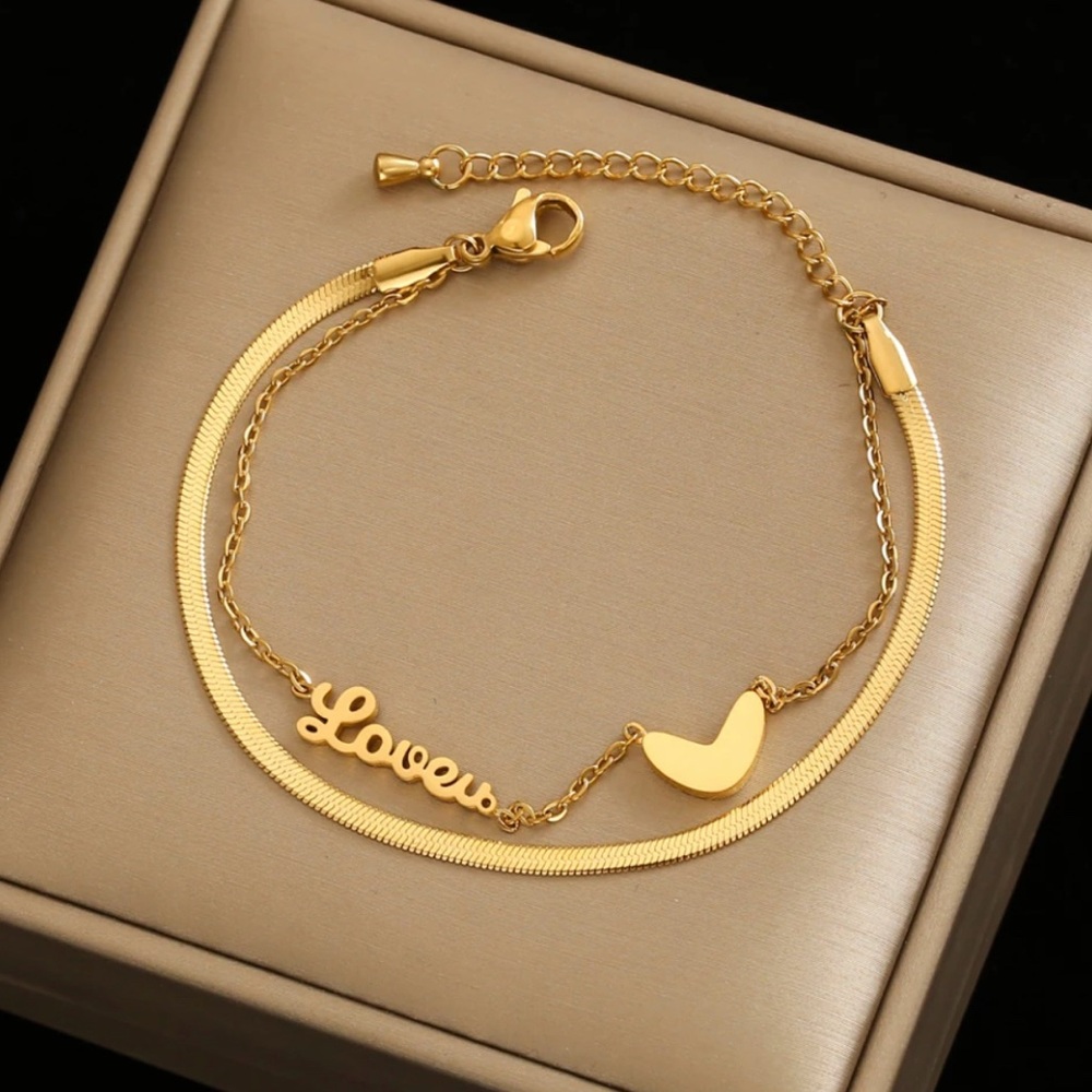 18k Gold Love anklet for women